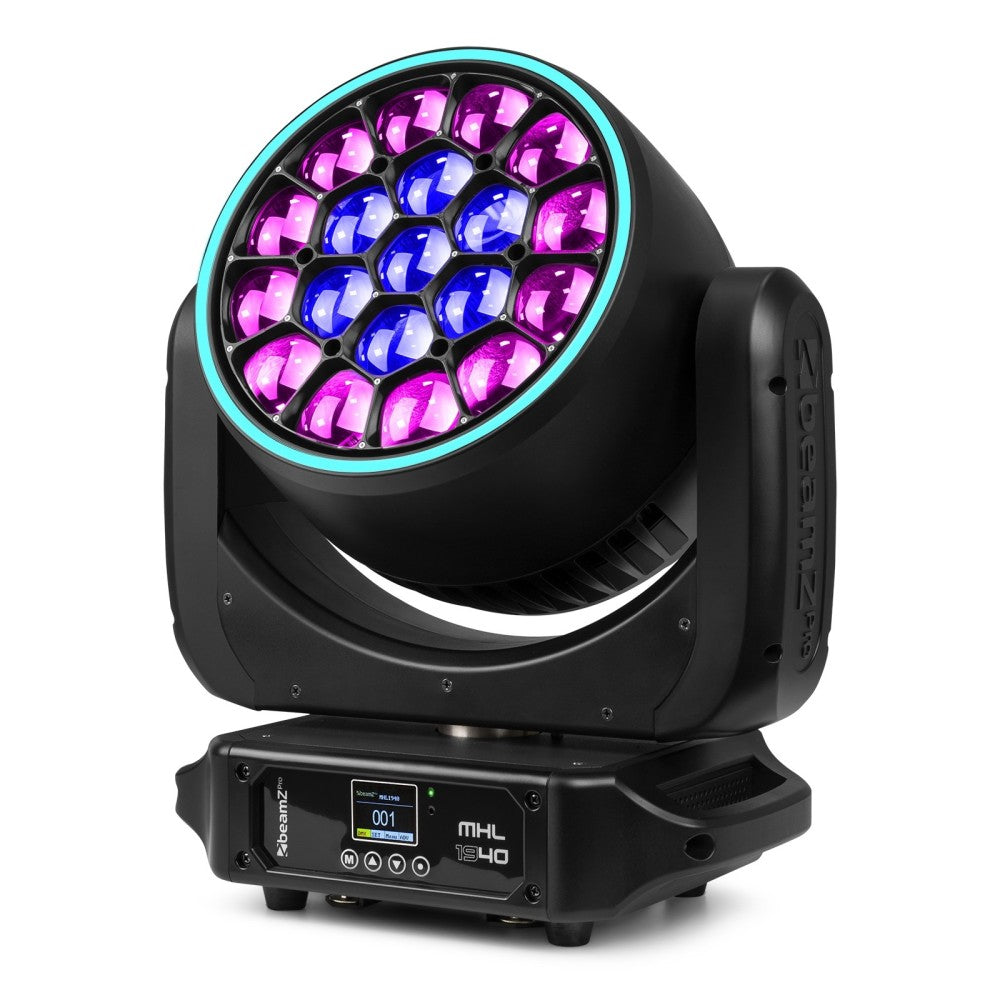 BEAMZ MHL1940 MOVING HEAD WITH 19X 40W LEDS, RING AND ZOOM