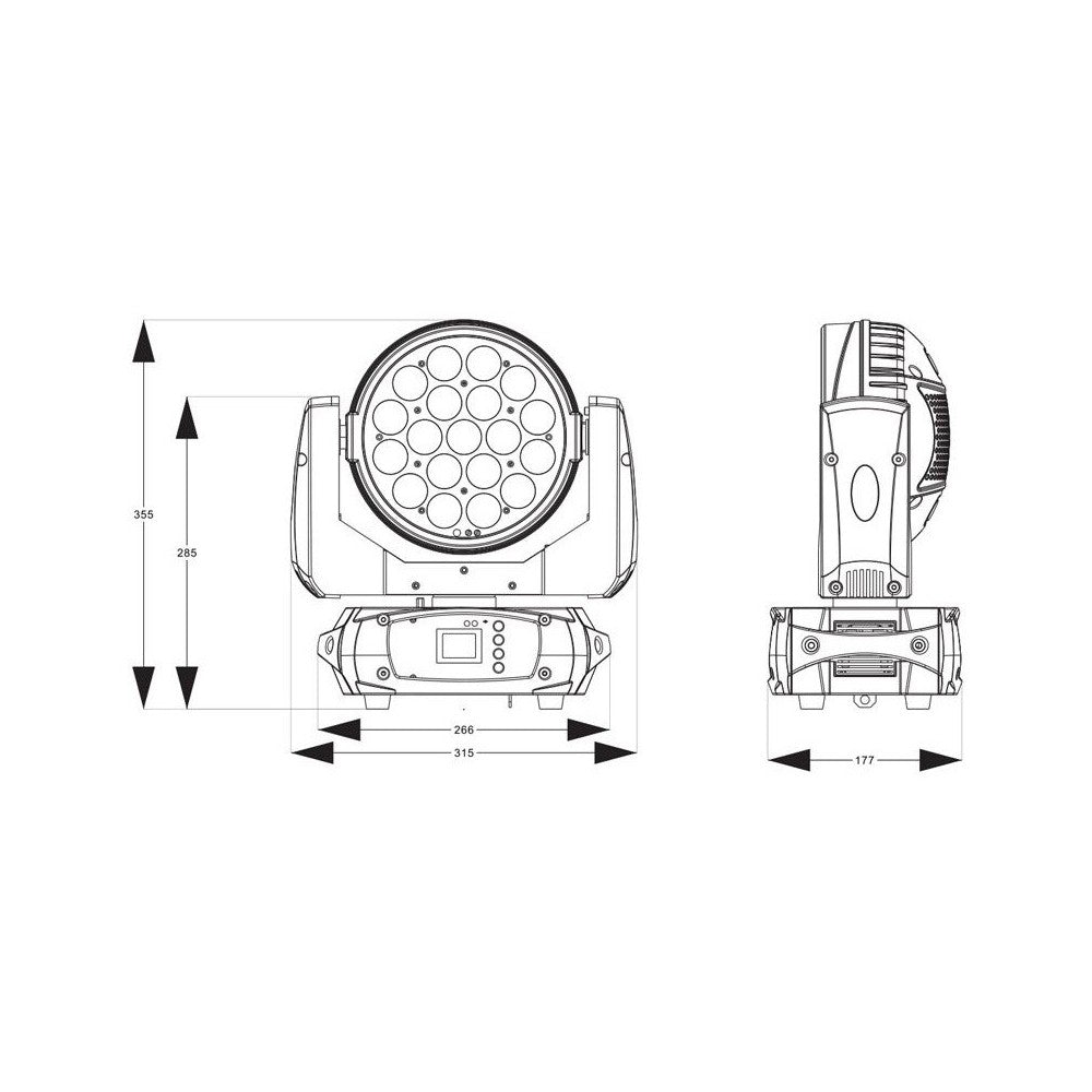 BEAMZ FUZE1910 TESTA MOBILE WASH CON CONTROLLO AD ANELLO