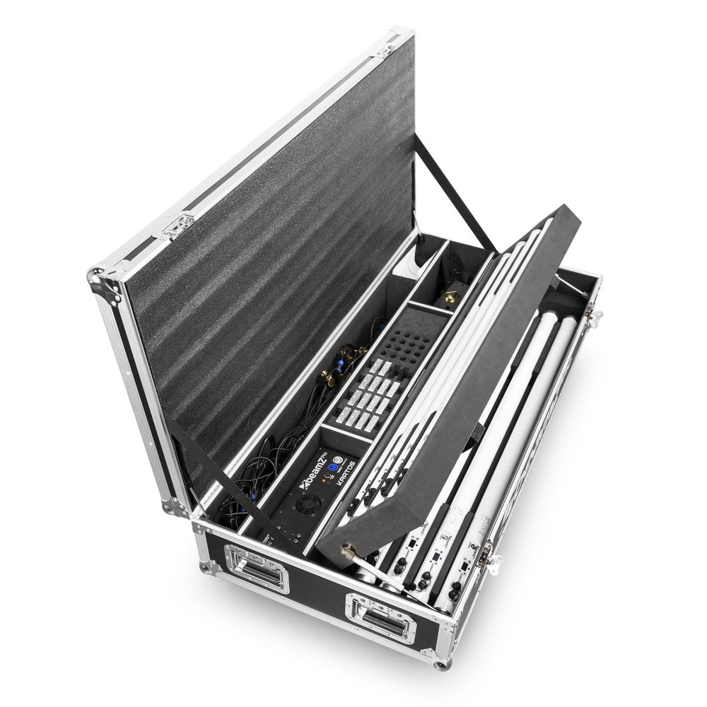 BEAMZ KRATOS RGBW JUEGO DE 8 TUBOS LED PARA INTERIOR/EXTERIOR CON FLIGHTCASE