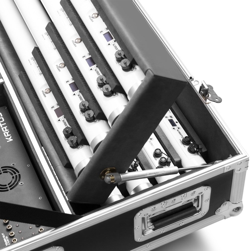 BEAMZ KRATOS RGBW JUEGO DE 8 TUBOS LED PARA INTERIOR/EXTERIOR CON FLIGHTCASE