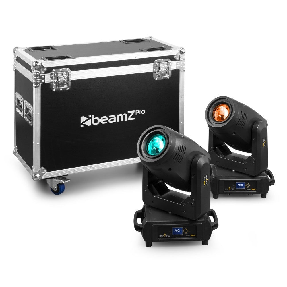 BEAMZ IGNITE300LED BSW PAR DE CABEZAS MÓVILES CON FLIGHTCASE