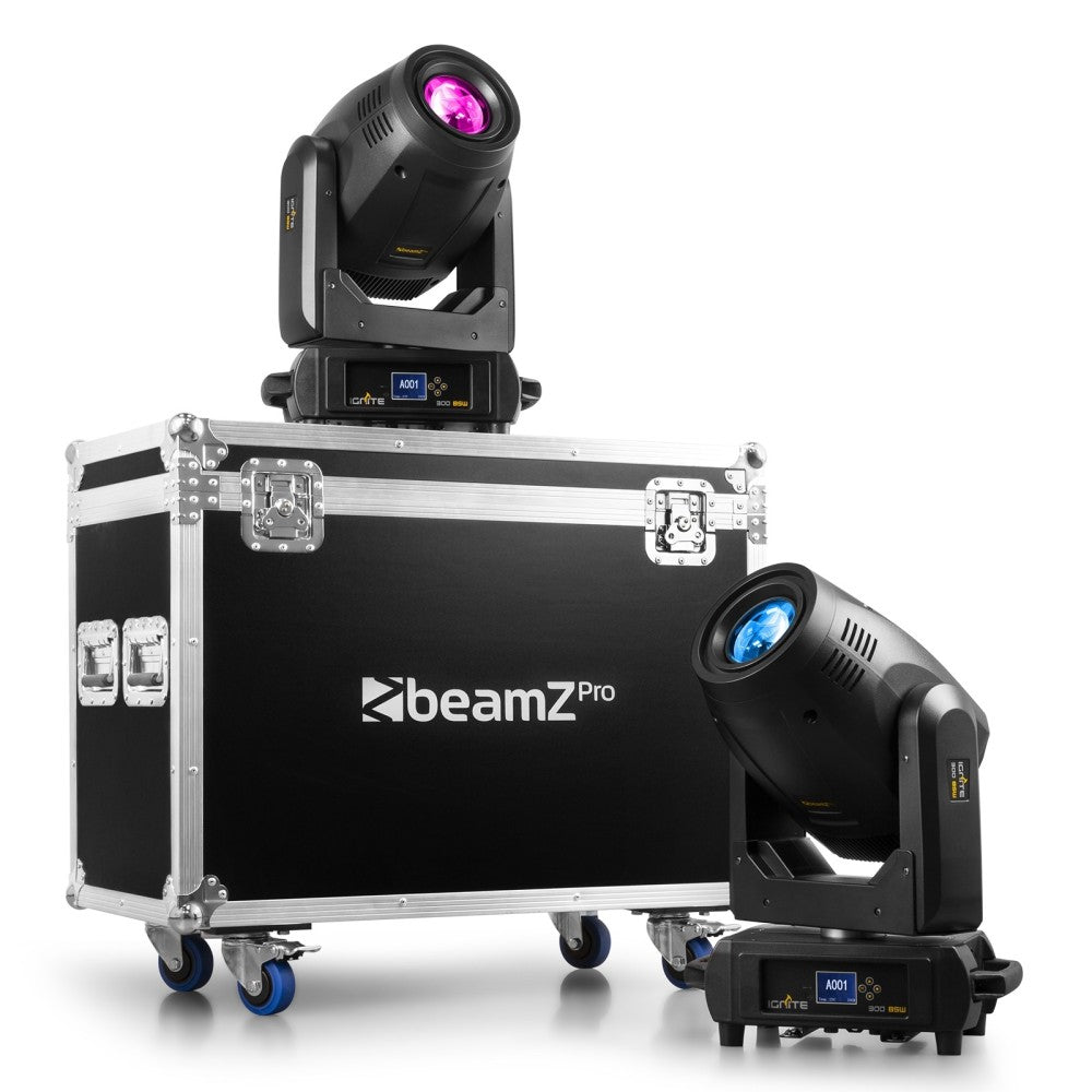 BEAMZ IGNITE300LED BSW PAR DE CABEZAS MÓVILES CON FLIGHTCASE