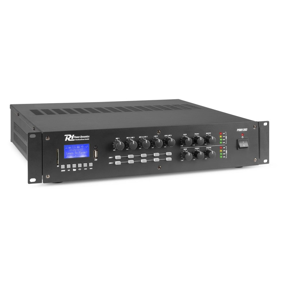 POWER DYNAMICS PRM1202 AMPLIFICADOR MATRIZ DE 2 ZONAS 100 V 2X 120 W