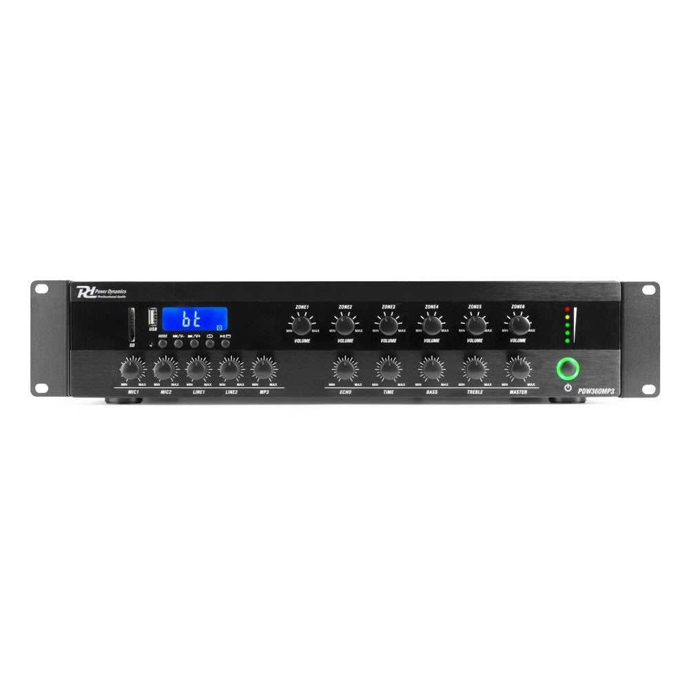 POWER DYNAMICS PDW360MP3 AMPLIFICATORE MIXER PA 360W/100V 6 ZONE
