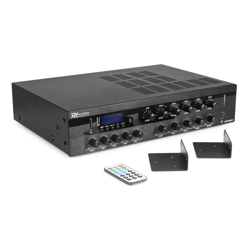 POWER DYNAMICS PDW360MP3 AMPLIFICATORE MIXER PA 360W/100V 6 ZONE