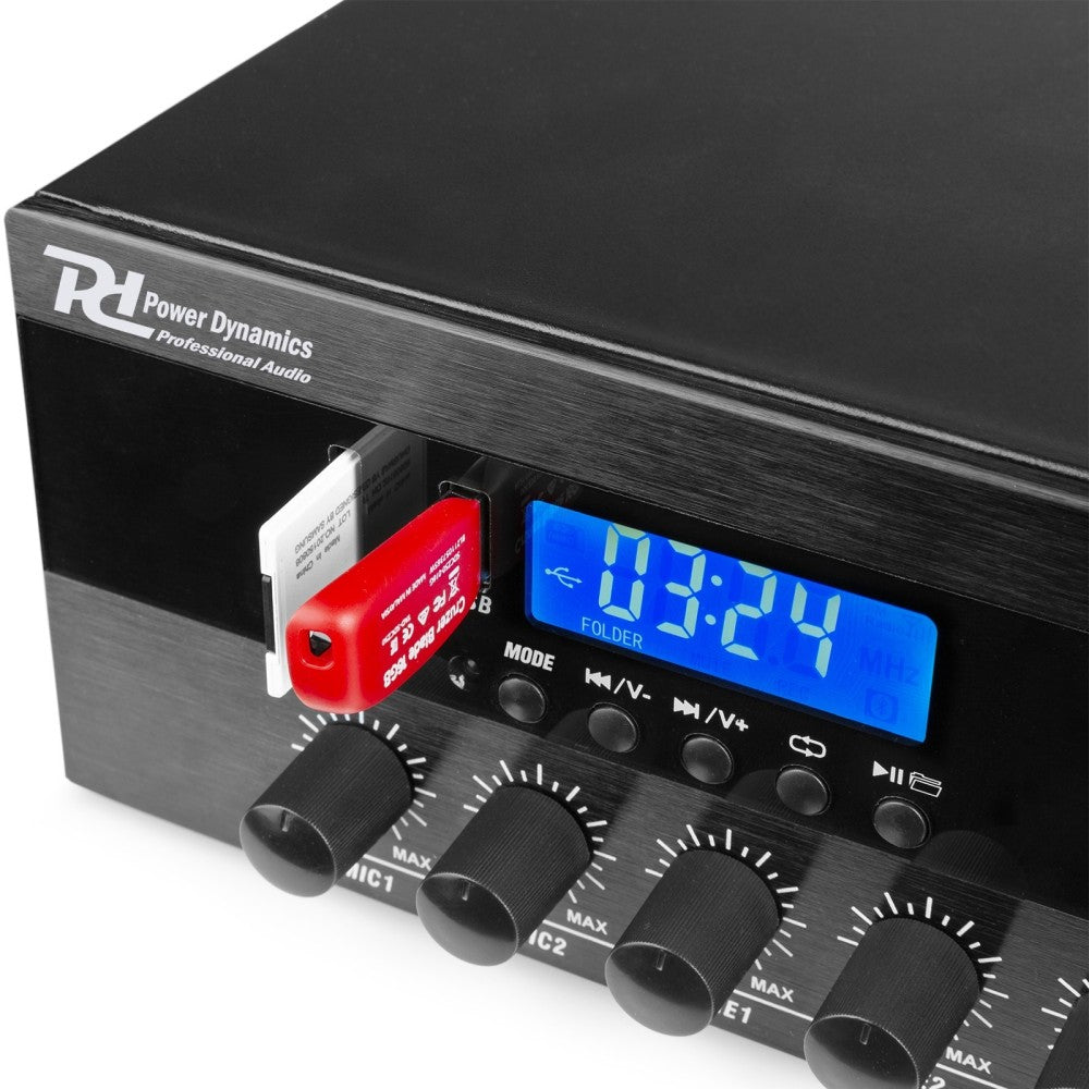 POWER DYNAMICS PDW500MP3 AMPLIFICADOR MEZCLADOR PA 500W/100V 6 ZONAS