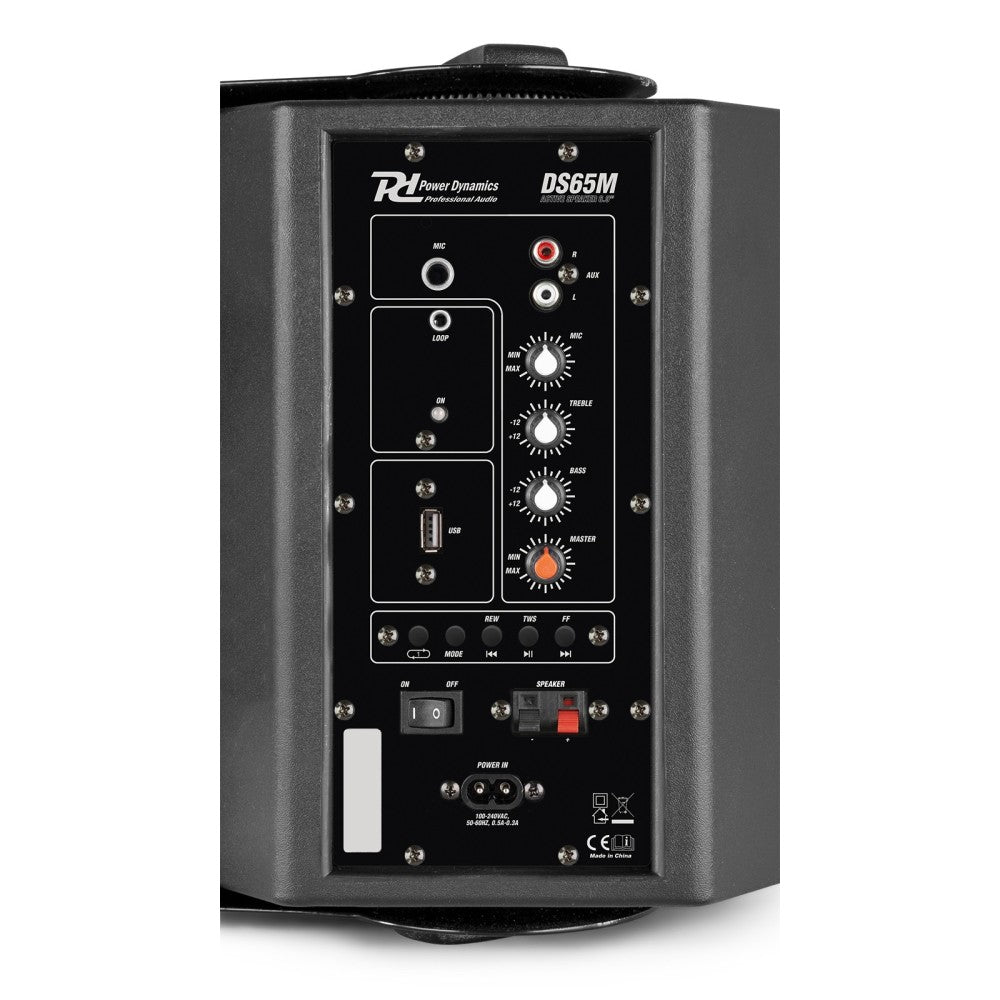 POWER DYNAMICS DS65MB COPPIA DI DIFFUSORI ATTIVI da 6,5” 125 W NERO