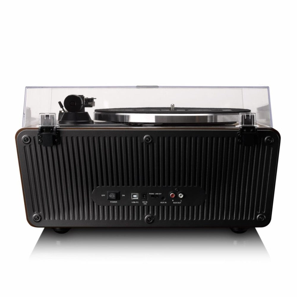 LENCO LS-470 ALL IN ONE TURNTABLE WITH BLUETOOTH IN WALNUT
