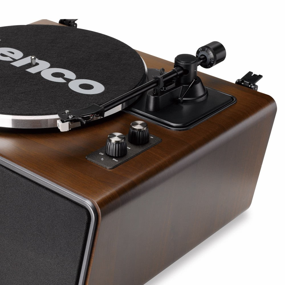 LENCO LS-470 ALL IN ONE TURNTABLE WITH BLUETOOTH IN WALNUT