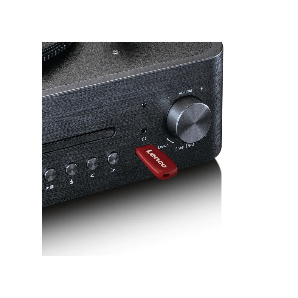 LENCO MC-460BK Impianto stereo HiFi con giradischi, CD, radio DAB+/FM e Bluetooth