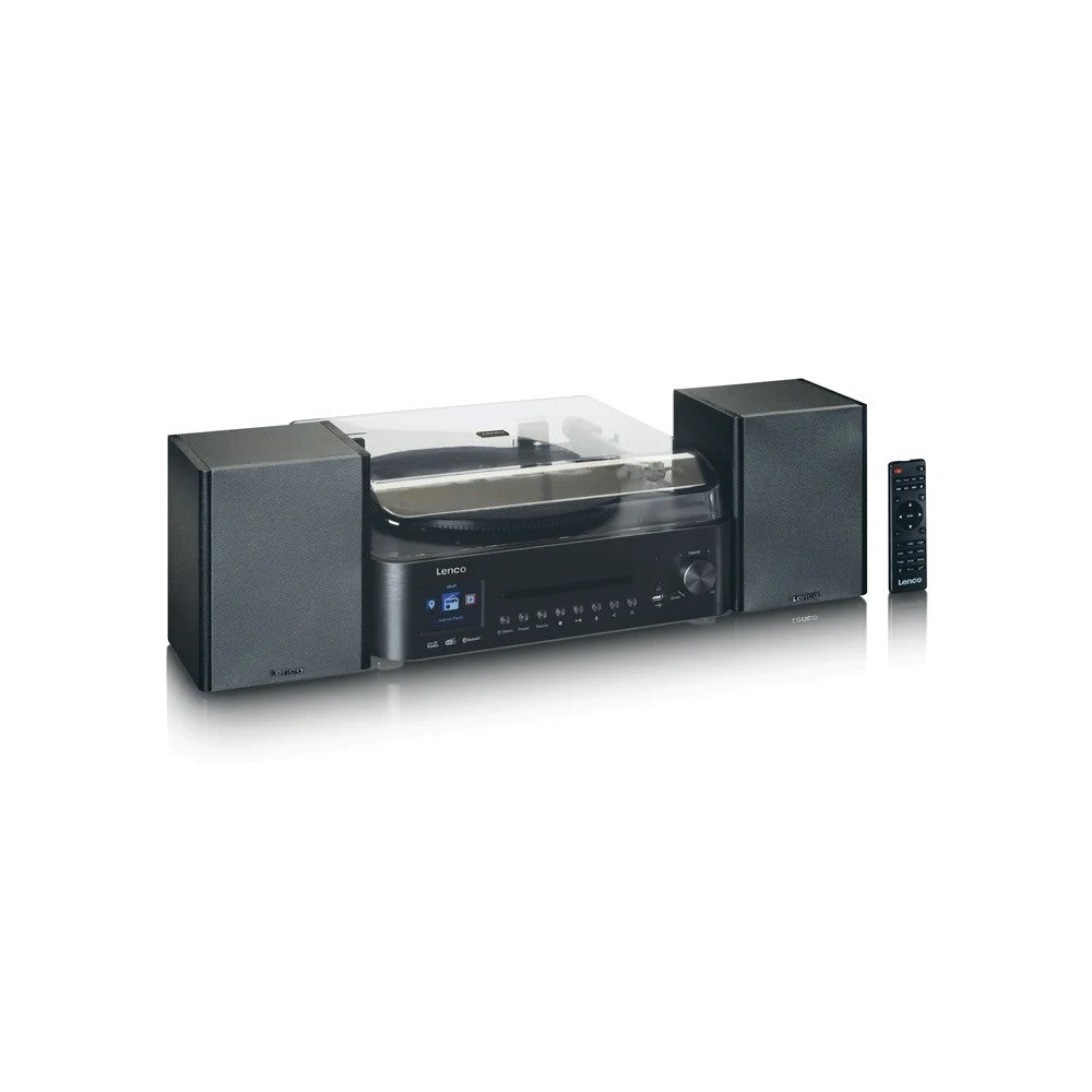 LENCO MC-460BK Impianto stereo HiFi con giradischi, CD, radio DAB+/FM e Bluetooth