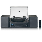 LENCO MC-460BK Impianto stereo HiFi con giradischi, CD, radio DAB+/FM e Bluetooth