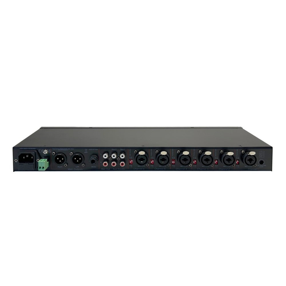 HELVIA HMIX-622 Mixer Stereo 1U Rack con 8 Ingressi