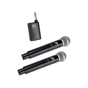 JB Systems 2,4 GHz wireless microphone system, 2 handheld mics + receiver with 6,3 mm M. jack