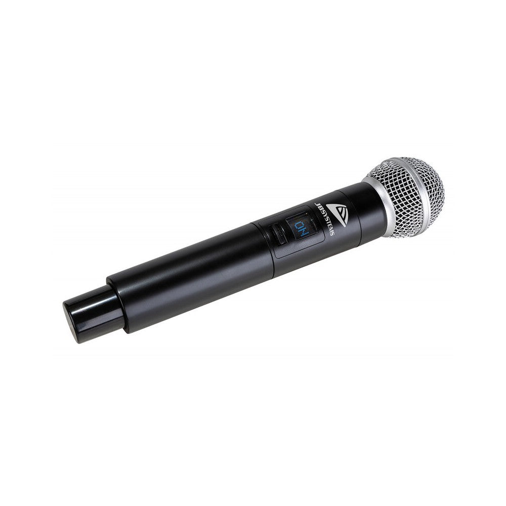 JB Systems 2,4 GHz wireless microphone system, 2 handheld mics + receiver with 6,3 mm M. jack