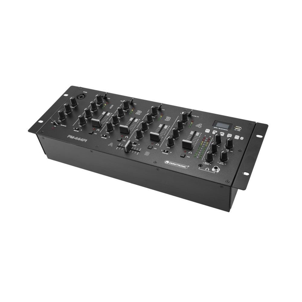 OMNITRONIC PM-444Pi Mezclador de DJ de 4 canales con reproductor e interfaz USB