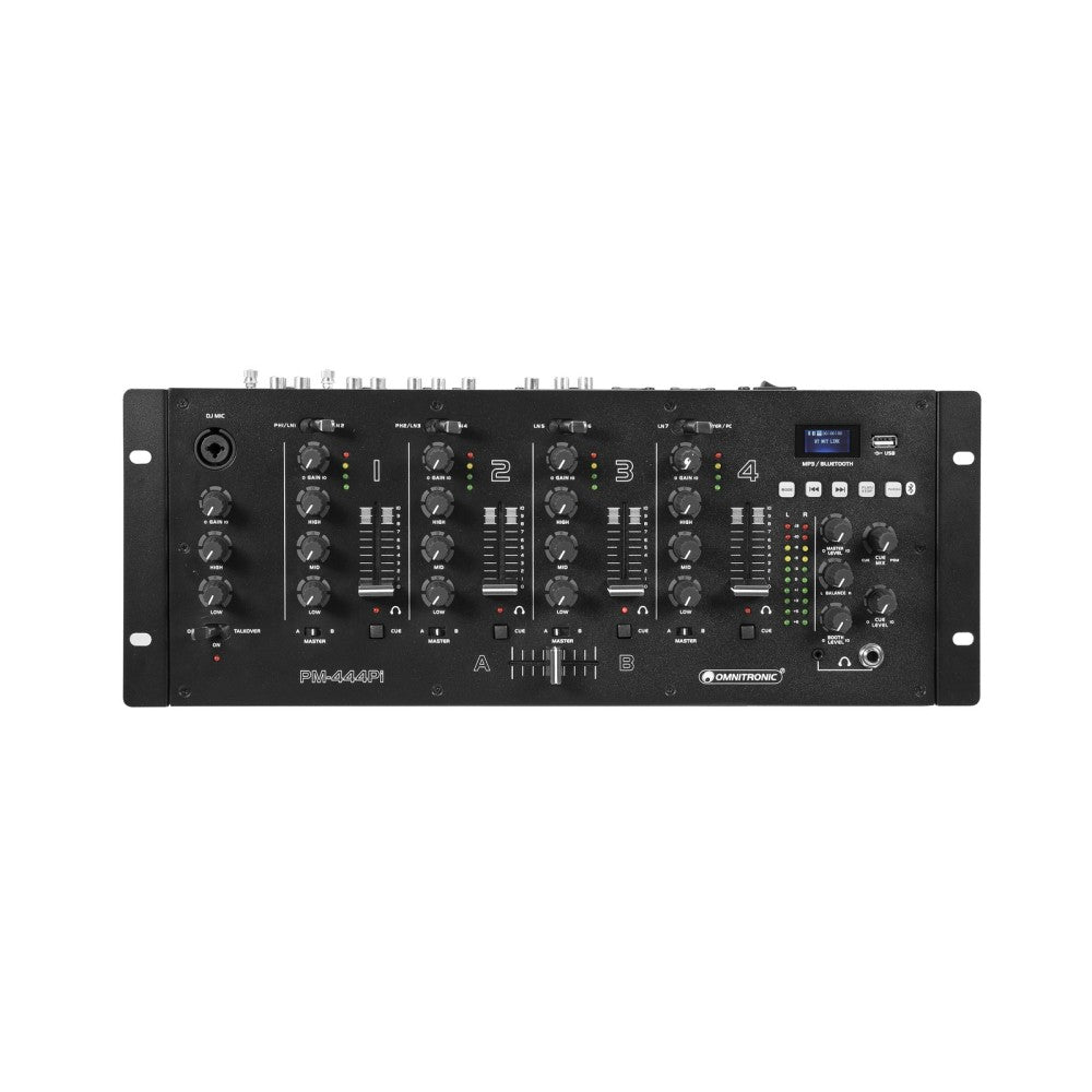 OMNITRONIC PM-444Pi Mixer DJ a 4 canali con lettore e interfaccia USB