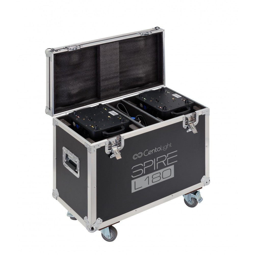 CENTOLIGHT SPIRE L180 SET OF 2 180W LED MOVING HEADS WITH FLIGHT CASE