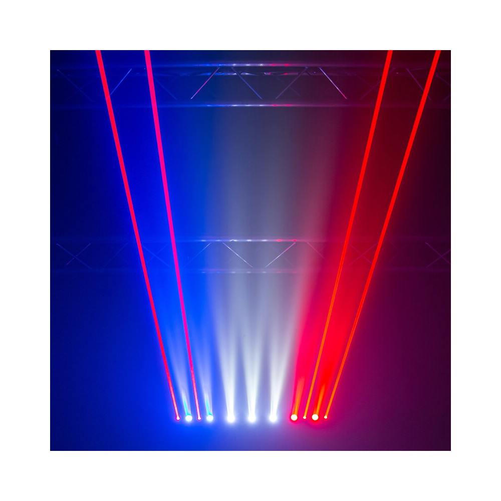 Evolite 8 X 500 mW red laser +  7 x 4-in-1 4 W RGBW LED bar