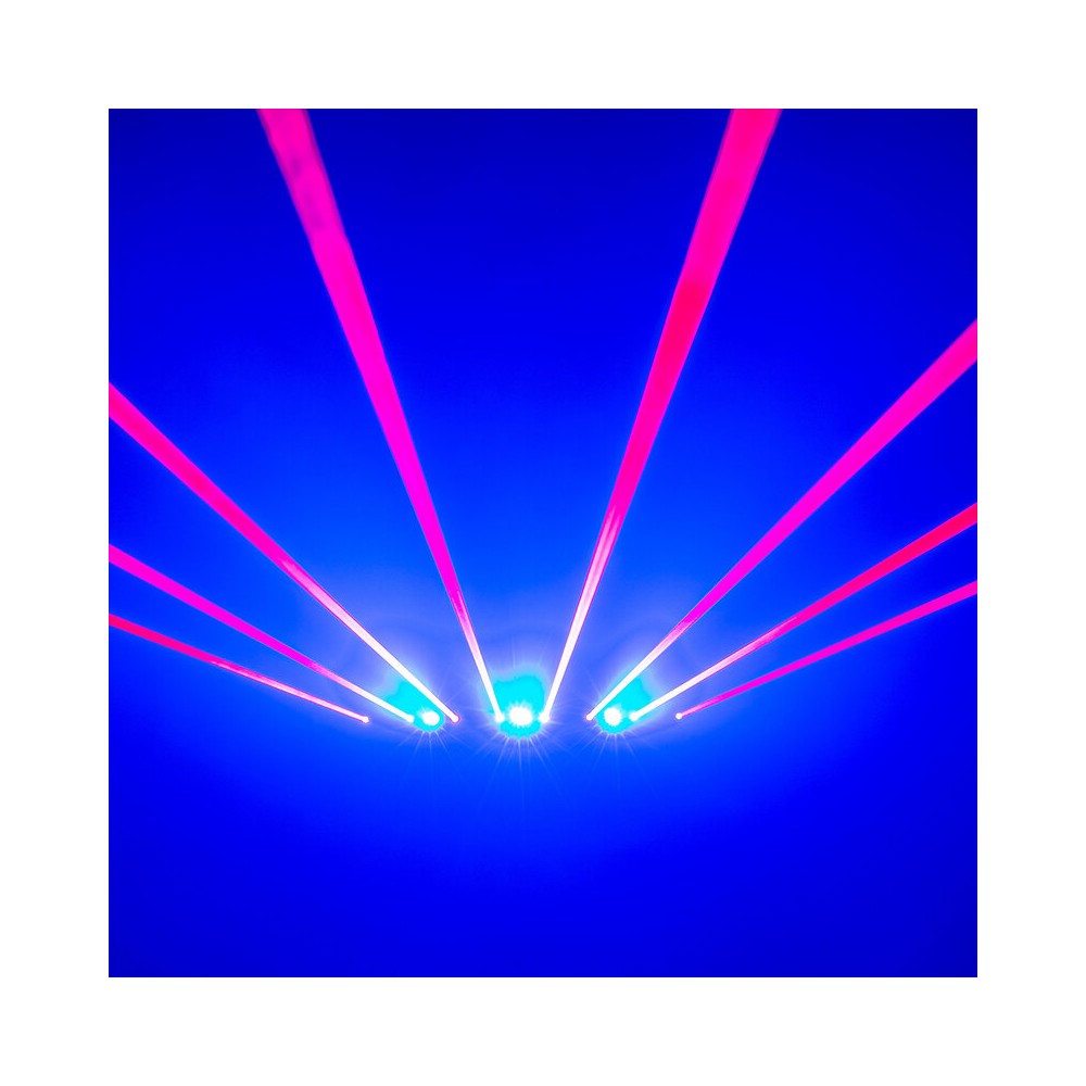 Evolite 8 X 500 mW red laser +  7 x 4-in-1 4 W RGBW LED bar