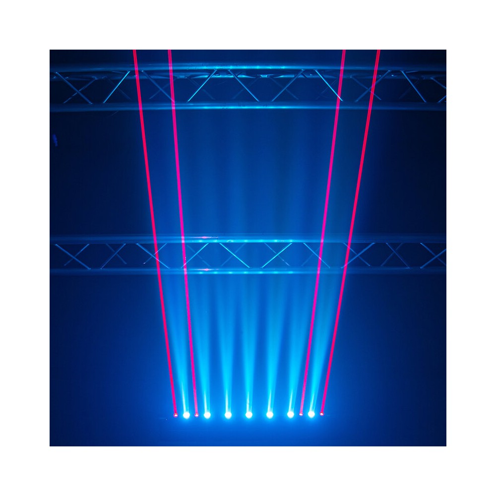 Evolite 8 X 500 mW red laser +  7 x 4-in-1 4 W RGBW LED bar