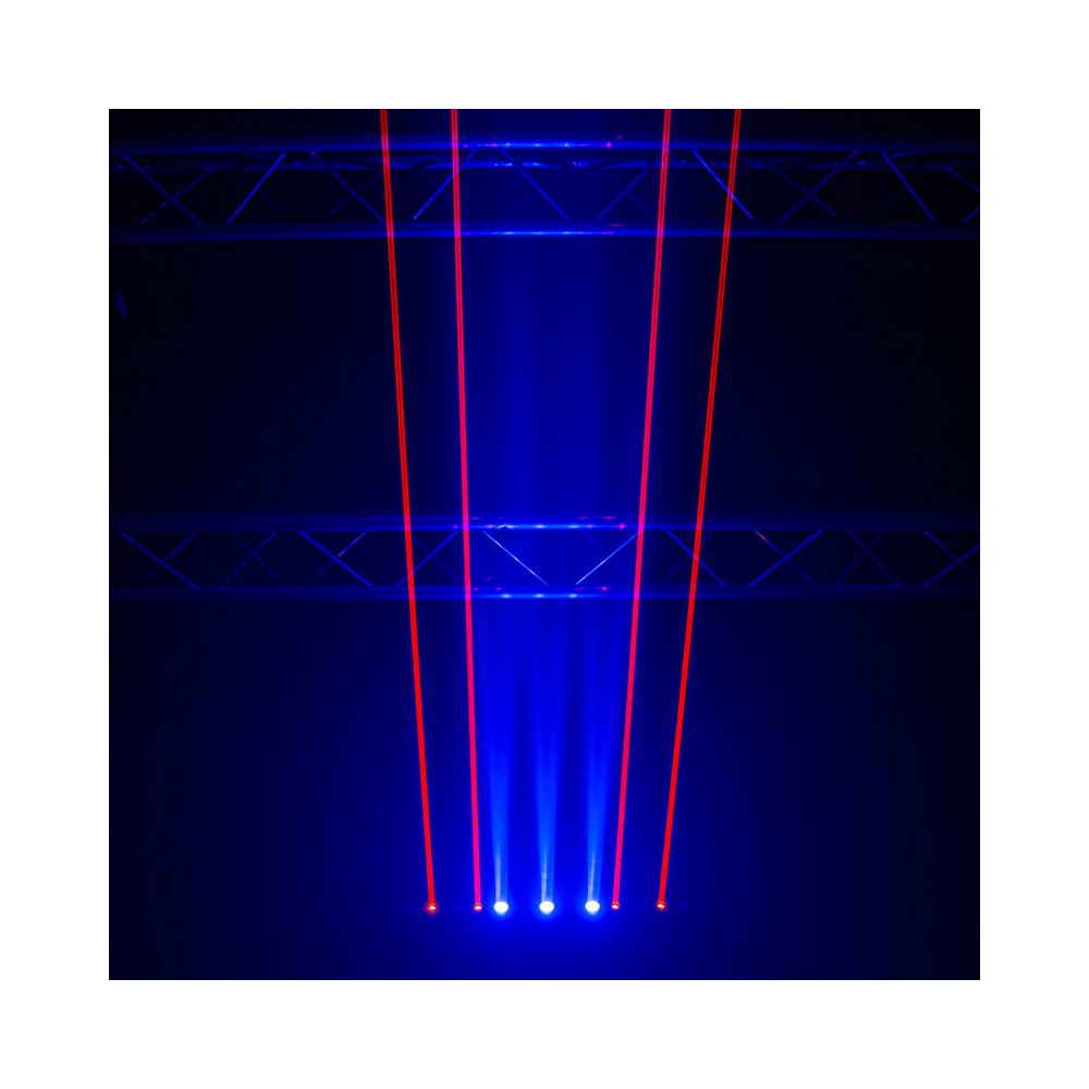 Evolite 8 X 500 mW red laser +  7 x 4-in-1 4 W RGBW LED bar