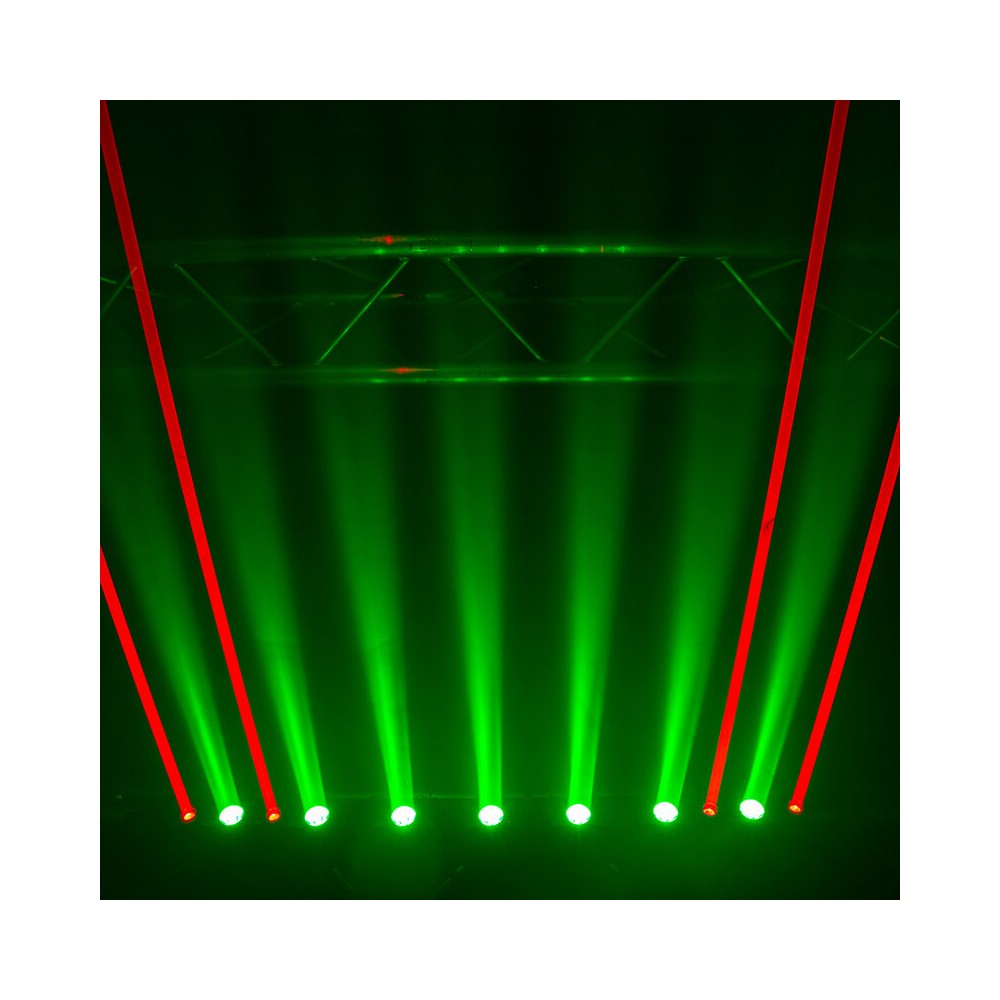 Evolite 8 X 500 mW red laser +  7 x 4-in-1 4 W RGBW LED bar