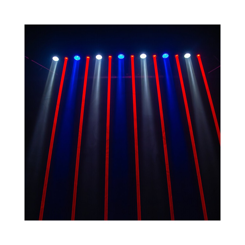 Evolite 8 X 500 mW red laser +  7 x 4-in-1 4 W RGBW LED bar
