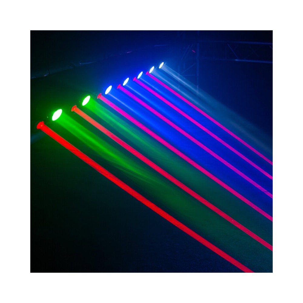 Evolite 8 X 500 mW red laser +  7 x 4-in-1 4 W RGBW LED bar