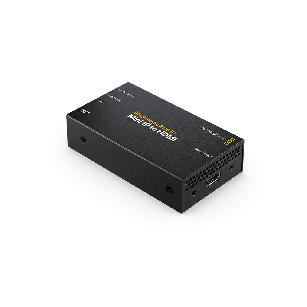 Blackmagic Design 2110 IP to HDMI converter, 10G Ethernet, supports HD and Ultra HD standards to 2160p 60, DC power supply inclu