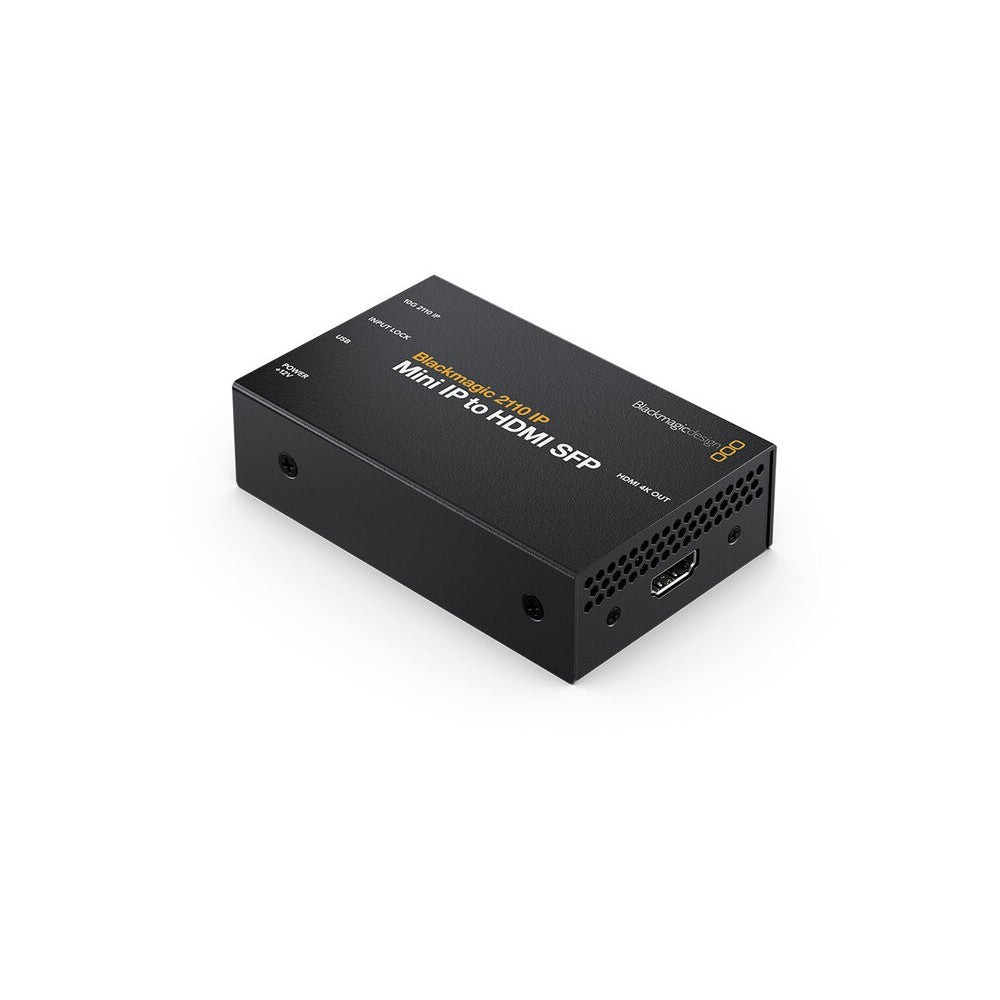 Blackmagic Design 2110 IP to HDMI converter, supports HD and Ultra HD standards to 2160p 60, standard SFP socket that supports a