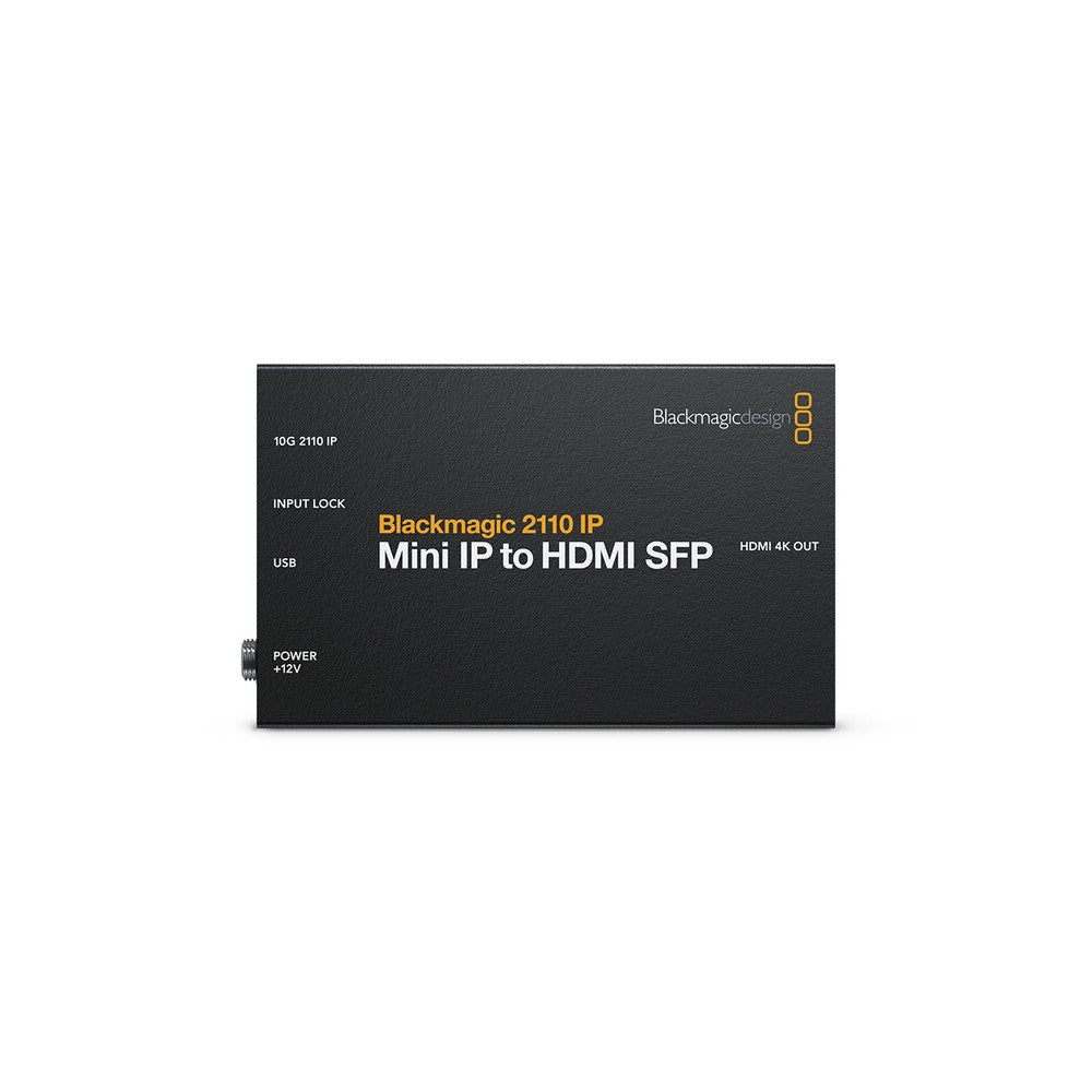 Blackmagic Design 2110 IP to HDMI converter, supports HD and Ultra HD standards to 2160p 60, standard SFP socket that supports a
