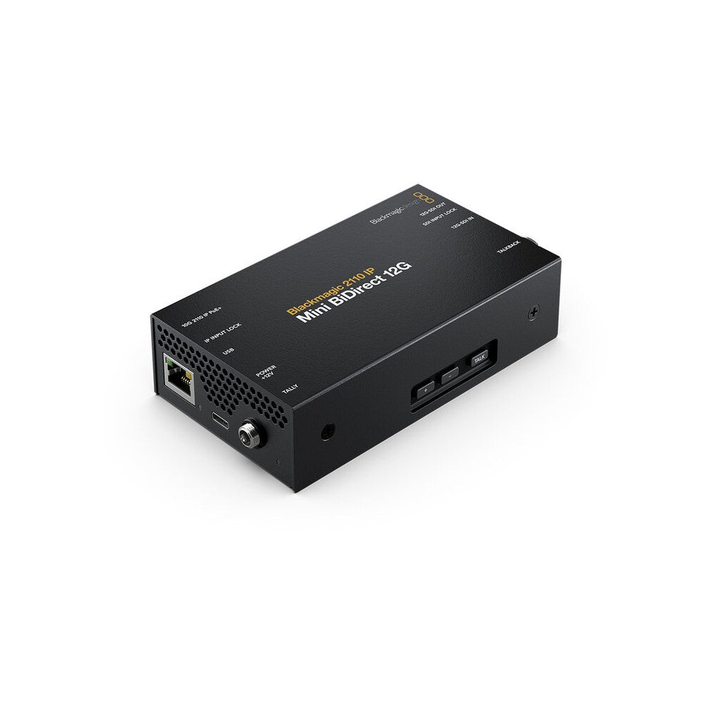 Blackmagic Design Bidirectional SDI to 2110 IP converter, 10G Ethernet, supports HD and Ultra HD standards up to 2160p 60, 5 pin XL