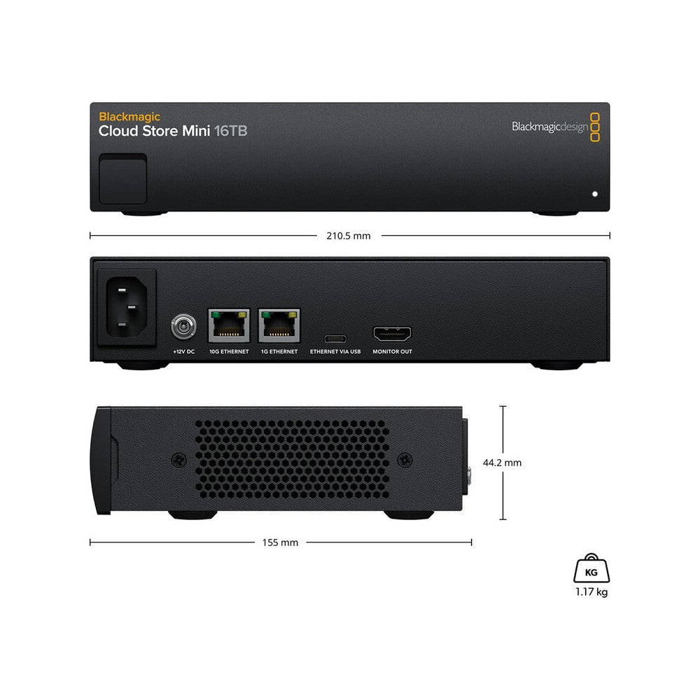 Blackmagic Design High performance network storage for film and television, high speed 10G Ethernet connection, 4 internal M.2 f