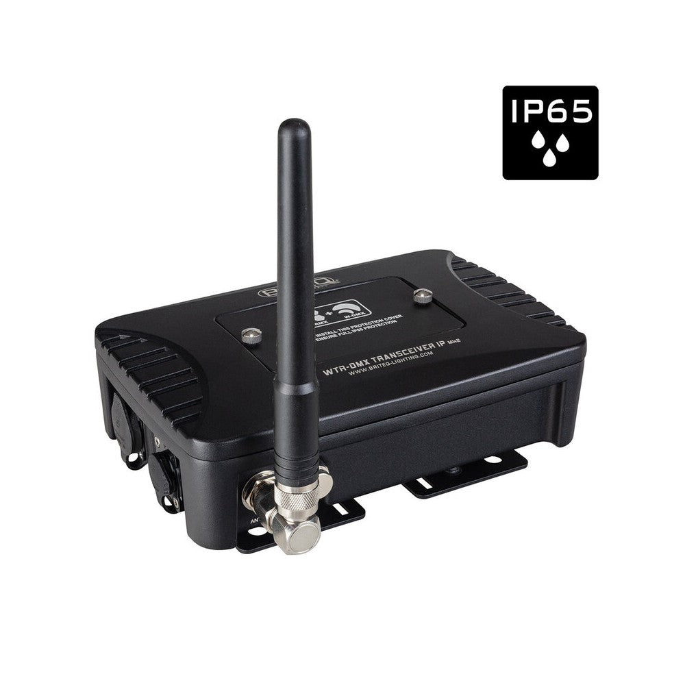 Briteq Outdoor IP65 wireless DMX-transceiver (W-DMX / CRMX), compatible with both LumenRadio and Wireless Solution, 150 m range,