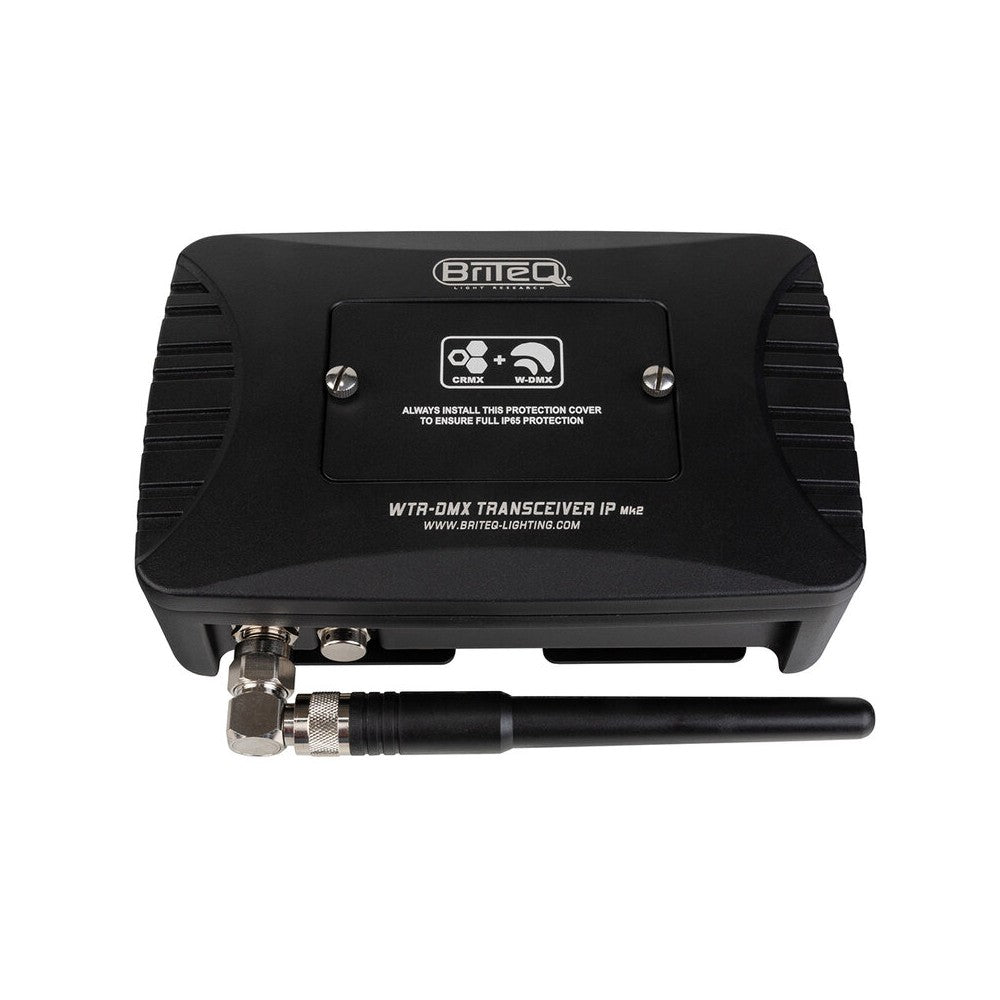 Briteq Outdoor IP65 wireless DMX transceiver (W-DMX / CRMX), compatible with both LumenRadio and Wireless Solution, 150 m range,