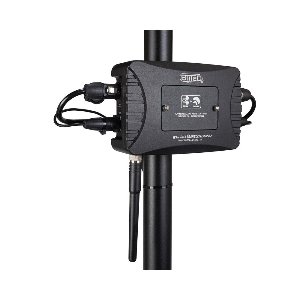 Briteq Outdoor IP65 wireless DMX transceiver (W-DMX / CRMX), compatible with both LumenRadio and Wireless Solution, 150 m range,