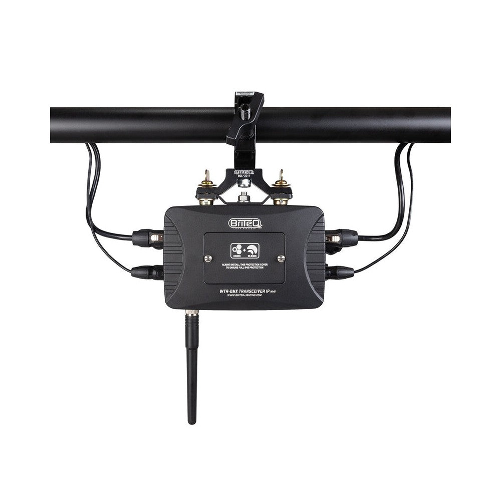 Briteq Outdoor IP65 wireless DMX transceiver (W-DMX / CRMX), compatible with both LumenRadio and Wireless Solution, 150 m range,
