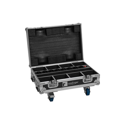 ROADINGER Flightcase 8x AKKU Mini IP UP-4 QCL Spot MK2 con función de carga