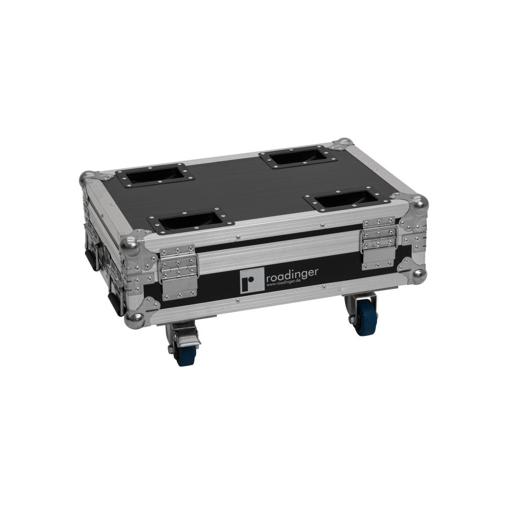 ROADINGER Flightcase 8x AKKU Mini IP UP-4 QCL Spot MK2 con función de carga