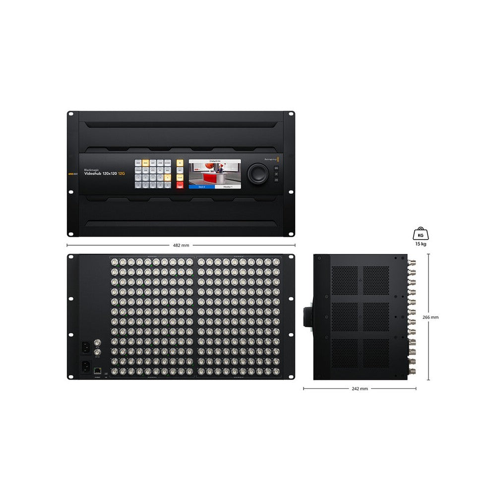 Blackmagic Design Advanced zero latency video router, supports any combination of SD, HD and Ultra HD on the router at the same