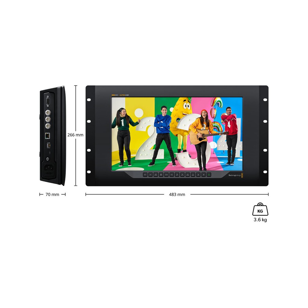 Monitor de difusión Ultra HD de 15,6" de Blackmagic Design con entradas de vídeo IP 12G-SDI y SMPTE-2110, LUT 3D y supervisión de con