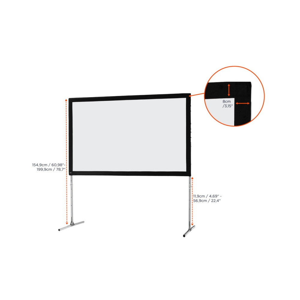Pantalla de marco plegable celexon Mobile Expert, proyección frontal, 203 x 127 cm, 16:10