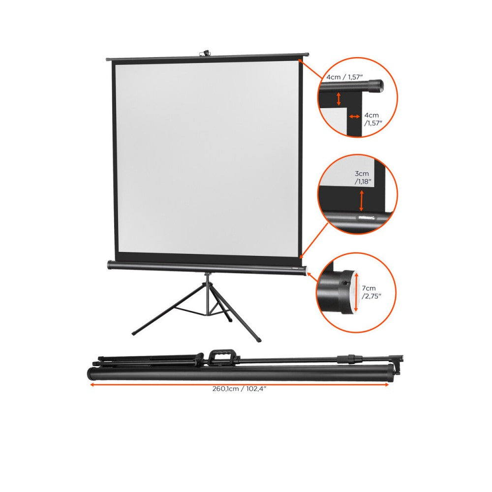 celexon Tripod Economy screen, 244 x 244 cm, 1:1