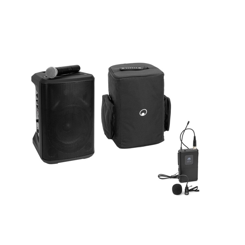OMNITRONIC Set PORTY-8A Drahtlos-PA-System + Bodypack transmitter incl Lavalier microphon + Soft bag