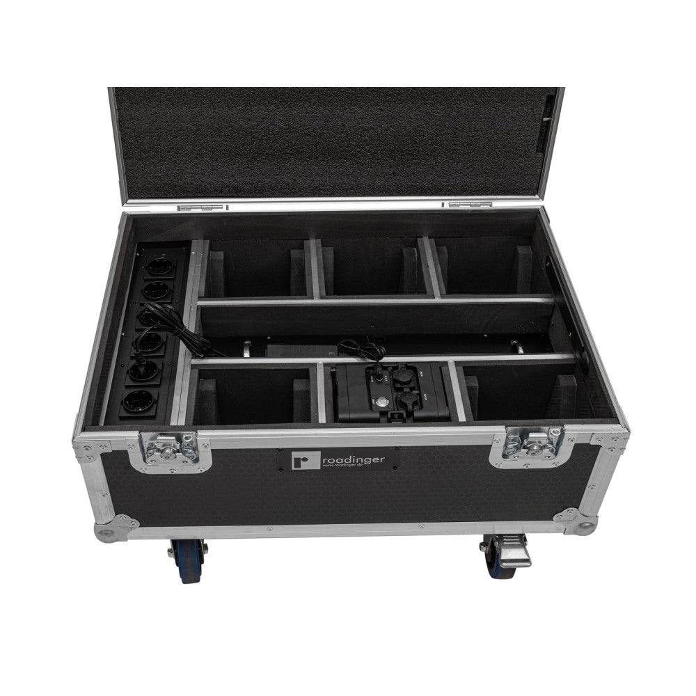 ROADINGER Flightcase 6x AKKU IP TL-3 QCL Trusslight CRMX with charging function and wheels