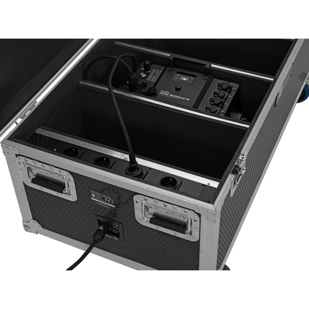 ROADINGER Flightcase 4x AKKU Multiflood IP 18x10W RGBW Wash CRMX with charging function