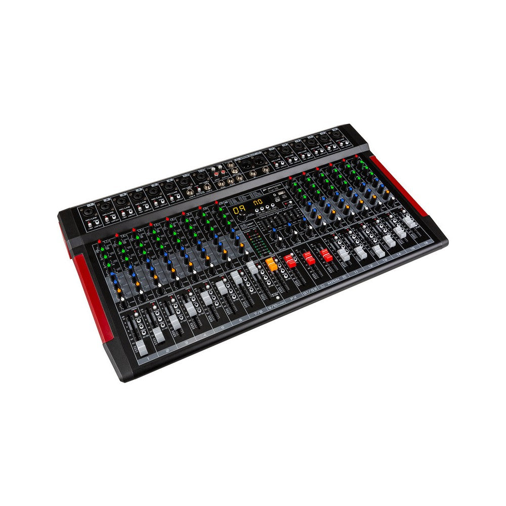 JB Systems PA analogue live mixer, 16 inputs / 14 channels, built in media player