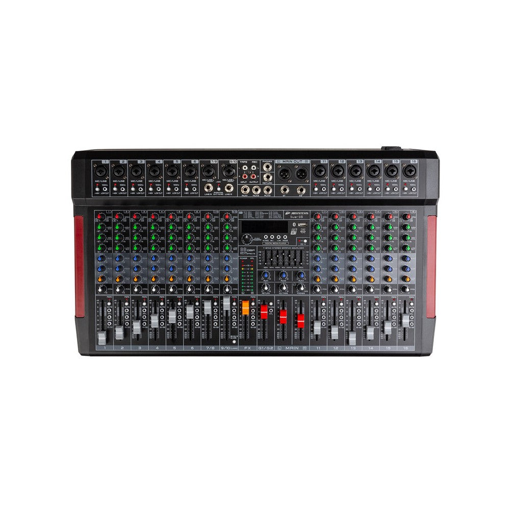 Mezclador analógico para directo JB Systems PA, 16 entradas / 14 canales, reproductor multimedia integrado