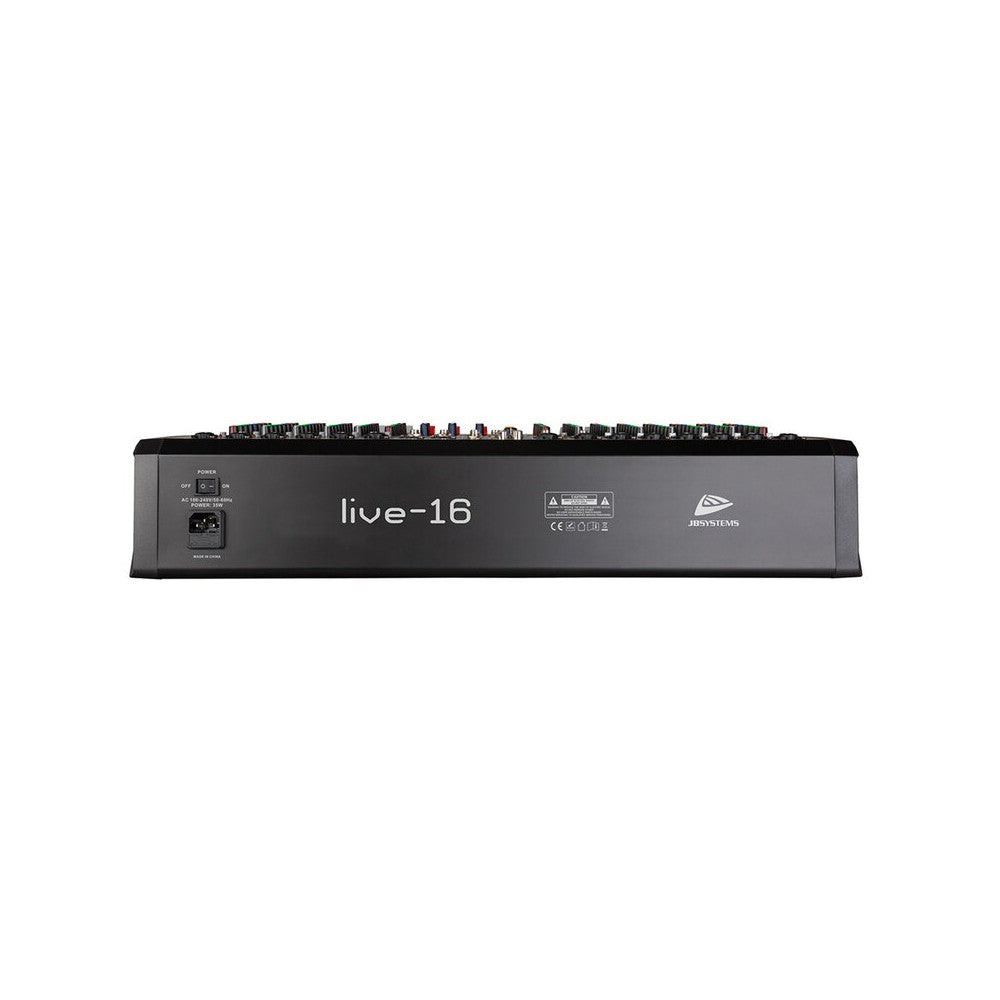 Mezclador analógico para directo JB Systems PA, 16 entradas / 14 canales, reproductor multimedia integrado